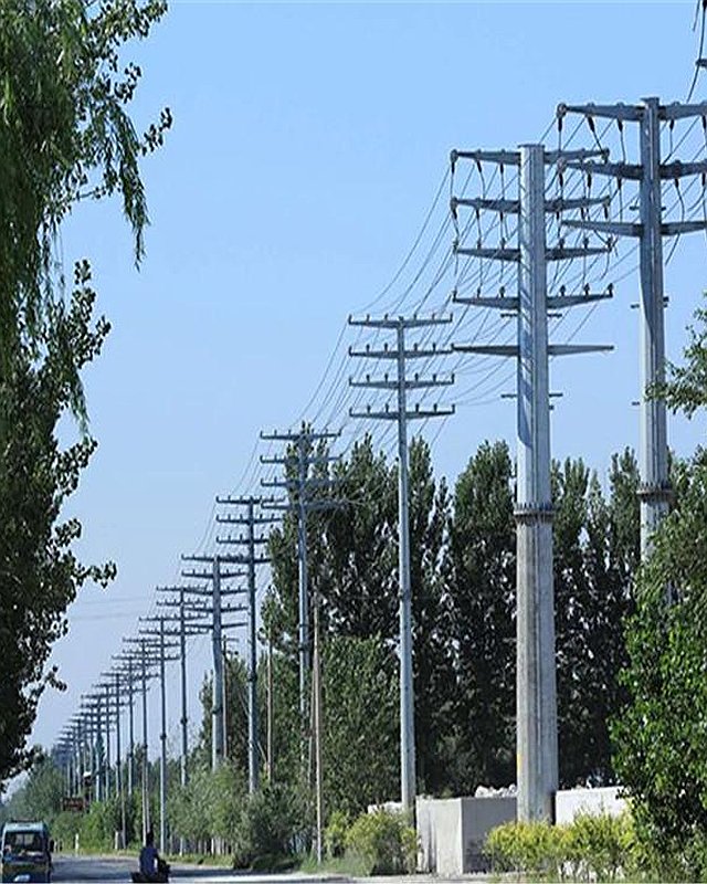 Galvanized steel transmission towers